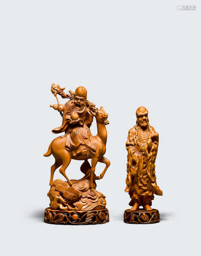 Two carved wood figures