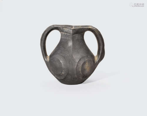 A Sichuan burnished black pottery amphora vase   Han dynasty