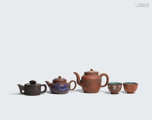 A group of four Yixing vessels