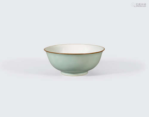 A Celadon-Glazed Bowl  Qianlong six-character mark and of the period