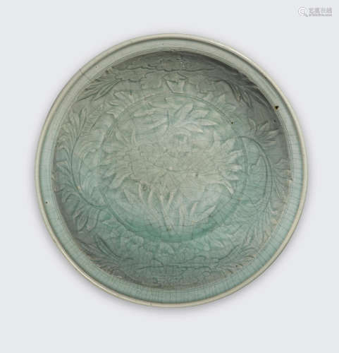 A large Longquan celadon charger   Ming dynasty