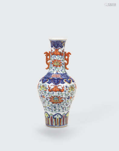 A doucai-decorated vase  Qianlong mark, late Qing/Republic period