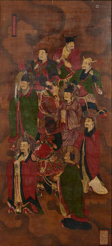 Anonymous (Qing dynasty)  A large Daoist painting of Deities