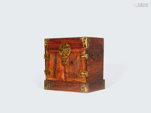 A huanghuali seal chest, guanpixiang   Late Qing/Republic Period