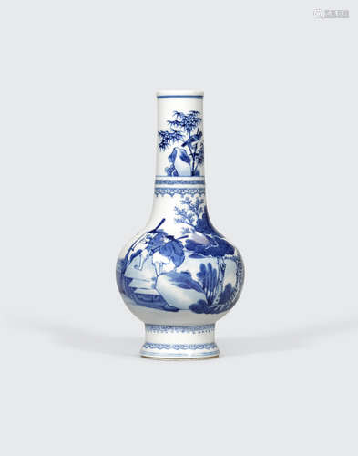 A blue and white porcelain vase  Kangxi mark