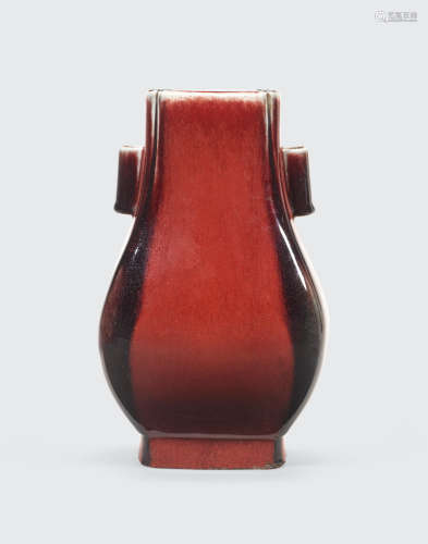 A flambe-glazed hu-form porcelain vase  Guangxu mark, early 20th century