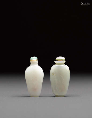 Two jade snuff bottles  19th century and later