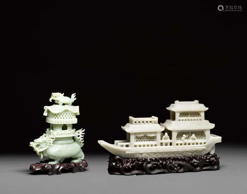 Two jade carvings  20th century