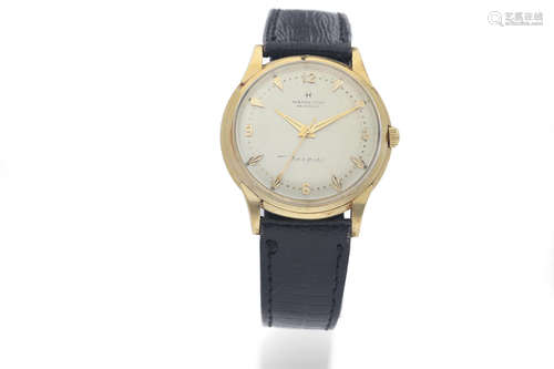 Hamilton. A 14K Yellow Gold Automatic Wristwatch