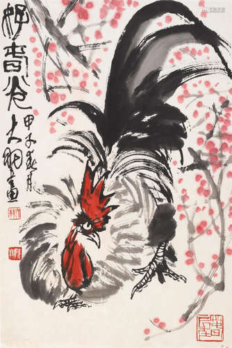 Rooster and Plum Blossoms, 1984 Chen Dayu (1912-2001)