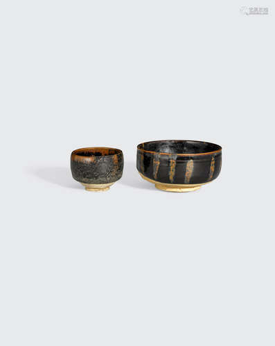 Northern Song/Jin dynasty Two small Cizhou-type black glazed bowls with russet markings