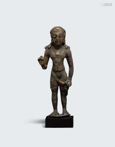 India, circa 7th century A brass alloy figure of a bodhisattva