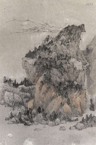 Ink Landscape Wang Jiqian (C. C. Wang, 1907-2003)