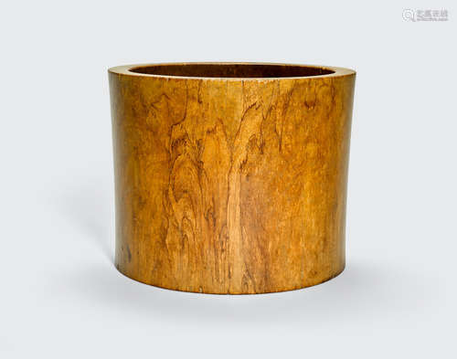 19th century A hardwood brush pot