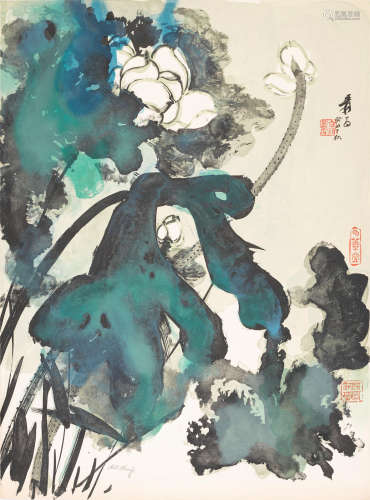 A set of Five Lithographs of Various Subjects, 1973  Zhang Daqian (1899-1983)