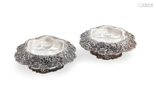 by Black, Starr & Frost, New York, NY, 20th century  A pair of American sterling silver tazzas with everted openwork rims