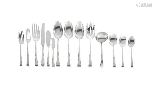 by Gorham Mfg. Co., Providence, RI, 20th century  An American sterling silver partial flatware service