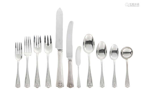 by Tiffany & Co., New York, 20th Century  AN AMERICAN STERLING SILVER PARTIAL FLATWARE SERVICE