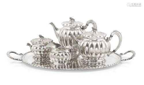 by various makers 20th century  An Italian standard silver tea and coffee service