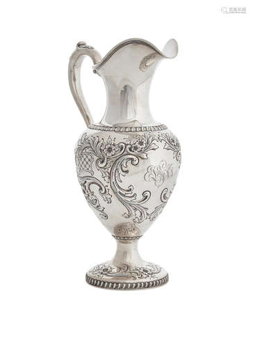 by J.E. Caldwell Co., Philadelphia, circa 1900  An American sterling silver repousse presentation pitcher