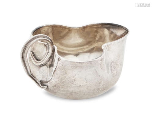 retailed by Faberge, made by Karl Linke, Moscow, 1890, with later Moscow essay's mark for 1927-1946  A Russian 84 standard silver  Art Nouveau style creamer