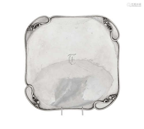 by Carl Poul Petersen, Montreal, 20th century  A Canadian sterling silver squared centerpiece dish