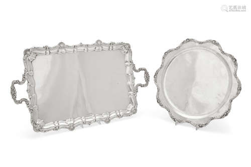 by  Wolfsky & Co Ltd., Birmingham, 1907  An English sterling silver two-handled tray