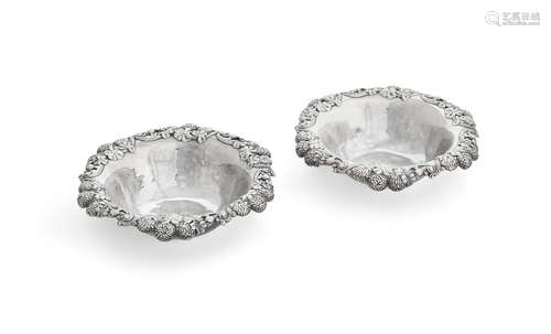 by Tiffany & Co., New York, 1892-1907  Two American sterling silver bowls with clover and blossom border