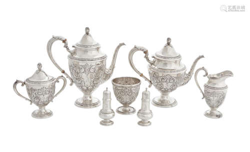 by Frank M. Whiting Co., Massachusetts, 20th century  An American sterling silver five-piece tea and coffee service