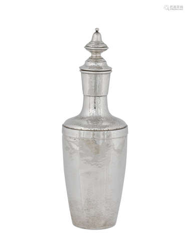 by Dominick & Haff, New York, retailed by Shreve & Co., late 19th/early 20th century  An American hammered sterling silver cocktail shaker