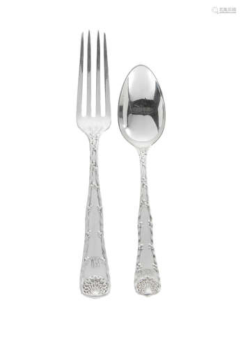 by TIffany & Co., New York, NY, 19th/20th century  AN AMERICAN STERLING SILVER PARTIAL FLATWARE SERVICE