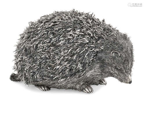 marked M. Buccellati, 925, (star 15 MI) in polygon reserve, 20th century  An Italian sterling silver figure of a Hedgehog