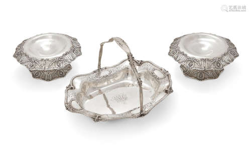by Theodore B. Starr, New York, NY, early 20th century  A pair of American sterling silver reticulated footed compotes