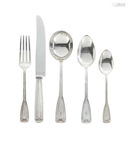 by TIffany & Co., New York, NY, 20th century  AN AMERICAN STERLING SILVER PARTIAL FLATWARE SERVICE
