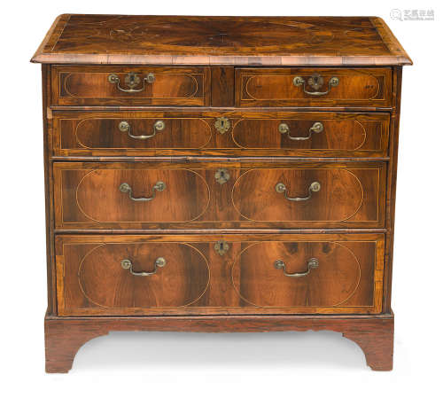Mid 18th century A Continental Inlaid Walnut Chest of Drawers