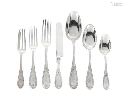 by John Pohlemus for Tiffany & Co., New York, 1860  AN AMERICAN STERLING SILVER PARTIAL FLATWARE SERVICE