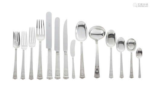 by Tiffany & Co., New York, 20th century  An American sterling silver partial flatware service