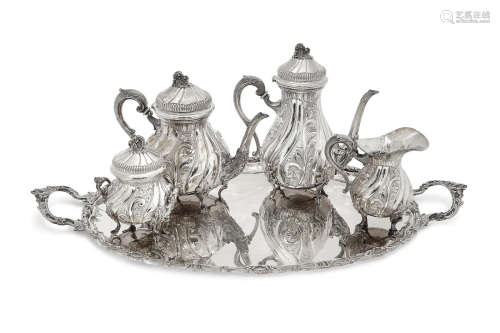 by Fassi Arno, Milan, 20th century  An Italian  800 standard silver 5-piece tea and coffee service
