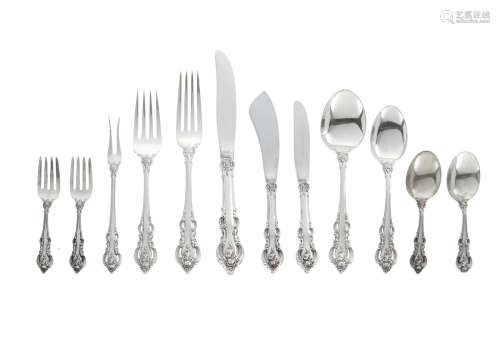 by Towle Silvermiths, Newburyport, MA, 20th century  An American sterling silver partial flatware service