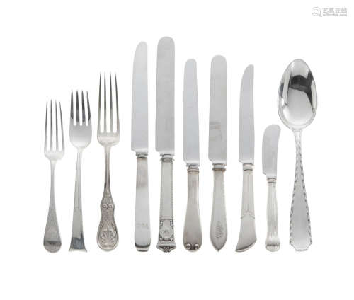 by TIffany & Co., New York, NY, 19th/20th century  An assembled group of American sterling silver flatware