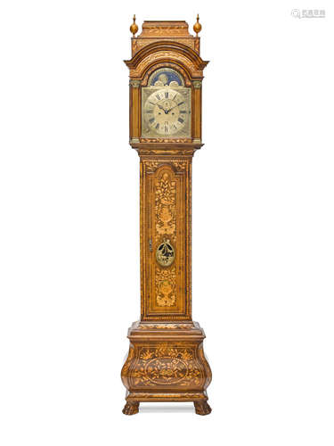 18th century and later A walnut inlaid tall case clock