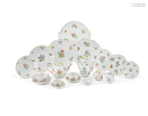 A Herend porcelain dinner service for eight in the Queen Victoria pattern