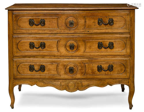 Third quarter 18th century A Louis XV/XVI Walnut Commode