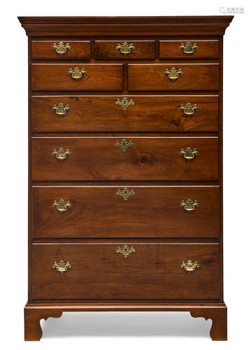 Pennsylvania, fourth quarter 18th century A Chippendale walnut tall chest of drawers