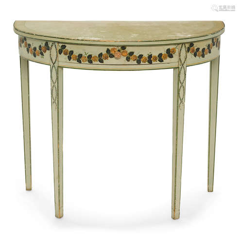 Early 20th century A George III Style Floral Decorated Console