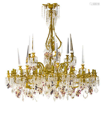 Second half 19th century A Napoleon III gilt bronze and cut-glass chandelier