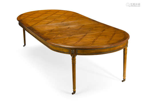 20th century Louis XVI Style Gilt Bronze Mounted Parquetry Dining Table