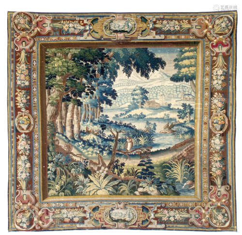 late 17th/early 18th century A Flemish Baroque landscape tapestry