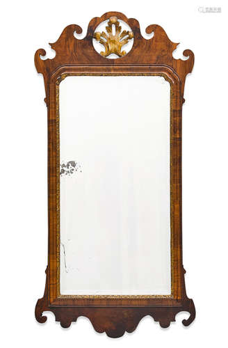 Mid 18th century A George II Parcel Gilt Walnut Mirror