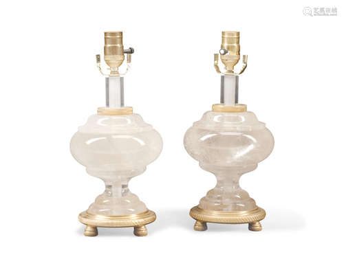 A Pair of Rock Crystal Lamps